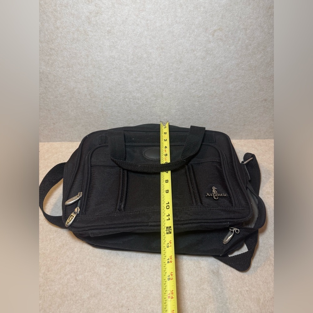 Atlantic Black Travel Shoulder Computer Laptop Electronic Bag 3 Zipper Pockets - Picture 9 of 9